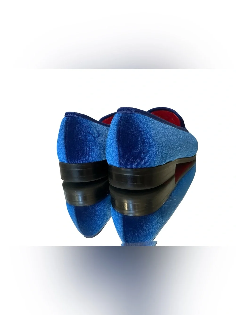 Blue Velvet Gold-Accent Men’s Slip-On Loafers